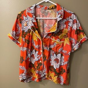 Faherty button up shirt sleeve